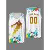 Camiseta de baloncesto, transpirable y lavable, cuello redondo, estampado integral, corte holgado