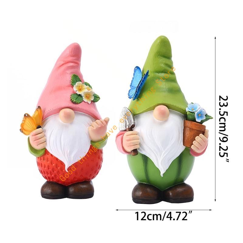 Adorno de Enano para Jardín Exterior Gnome Manualidad de Resina Regalo Decoración de Patio Jardín 55KF