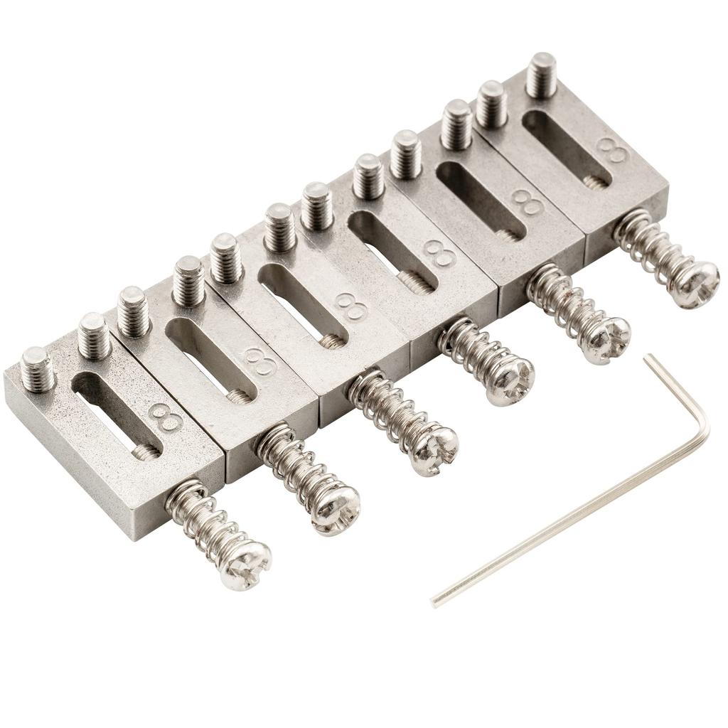 Musiclily Pro Pitch Stainless Steel Modern Tremolo Bridge Saddles for Stratocaster Original Color of 10.8mm Guitars, (Set 6)