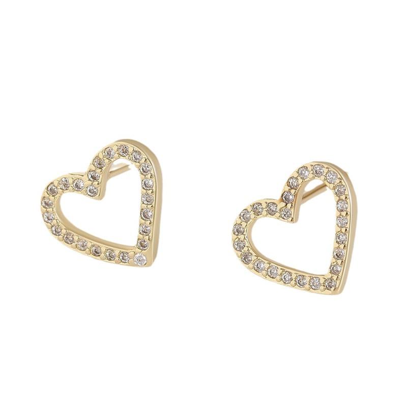 Luxury-luxurious Style Heart-shaped Earrings, Mini Earrings, Fashionable, Niche, Versatile, High-end Ear Jewelry for Women