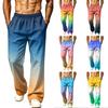 Men's Printed Wide Leg Jogger Sweatpants with Pockets for Casual Athletic Wear