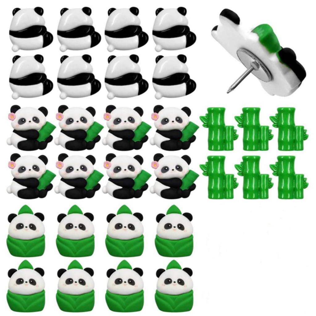 20/30 stycken Pandaknappar Dekorativa Trycknålar för Anslagstavla med Fodral för Korktavla Anslagstavla