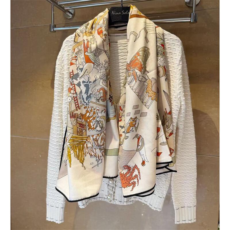 NINA SOLOR Equestrian Academy Silk Wool Scarf