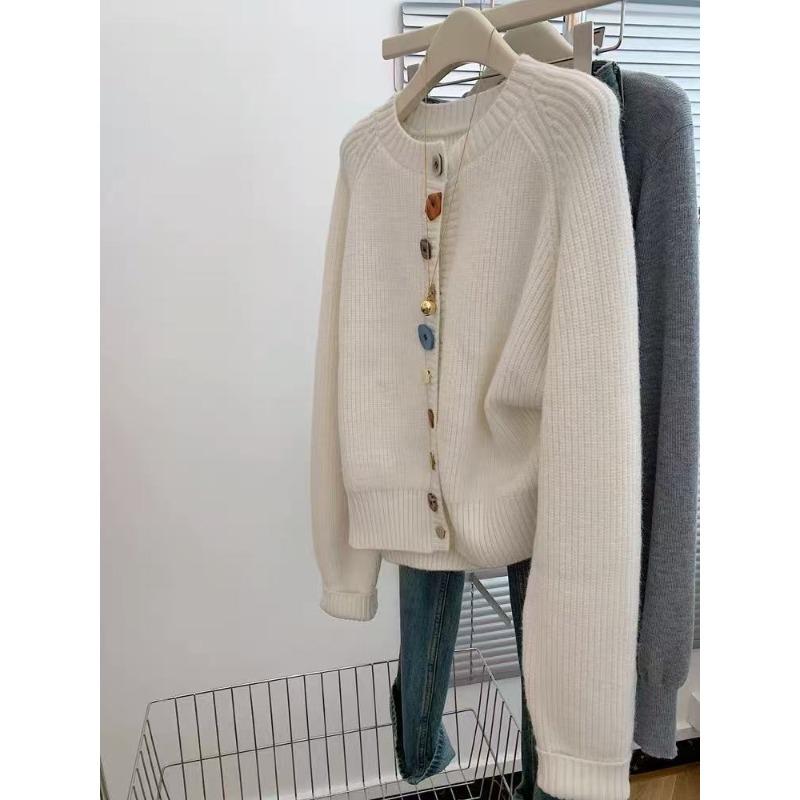 

Осенне-зимний утолщенный трикотажный кардиган с длинными рукавами, женский топ, новый ленивый стиль, свободный, с высоким чувством L