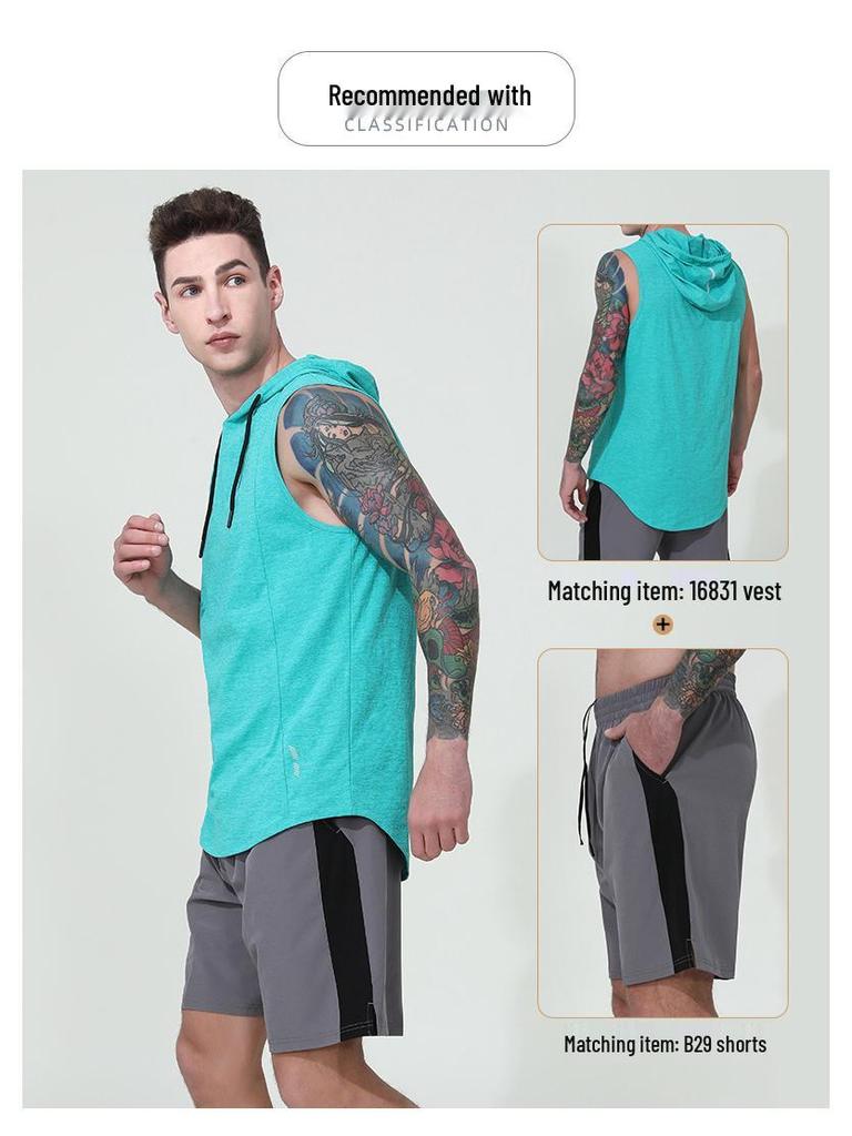 Męskie Lekkie Szybkoschnące Szorty do Biegania w Bloku Kolorów - Odprowadzające Wilgoć, Oddychające, Luźny Krój na Lato