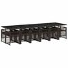13 Piece Outdoor Dining Set with Cushions Brown Poly Rattan