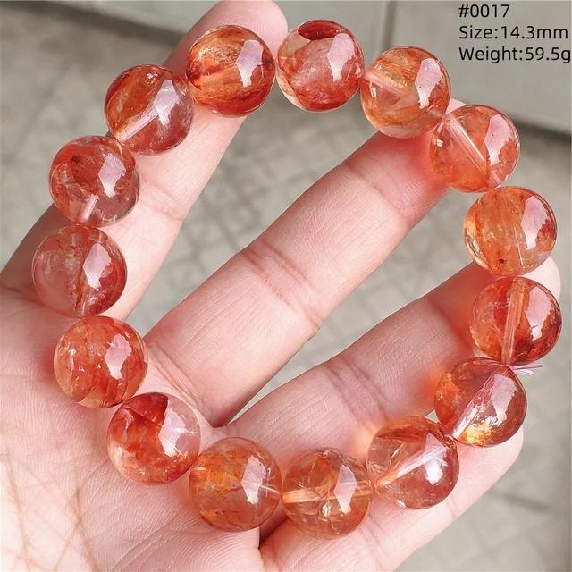 Natural Red Limonite Quartz Trendy Strand Bracelet Rare Stretch Yellow Phantom Round Beads Women Men Jewelry AAAAA