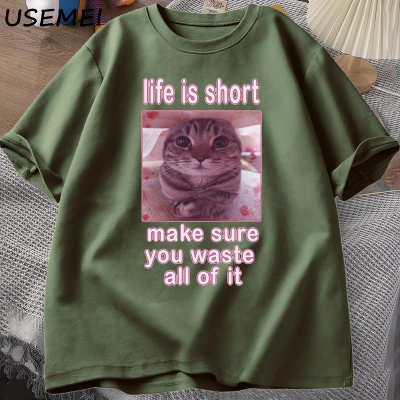 Funny Cat Meme Graphic Tees Cats Dank Memes T Shirt Funny Silly Cats T-shirt Men Women Casual Short Sleeve Tees Printed Tshirt