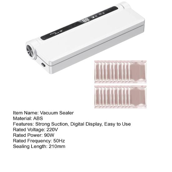 Mașină de etanșare în vid cu afișaj digital, 60KPa, aspirație puternică, complet automată, uscată și umedă, cu utilizare dublă, cu pungi de vid