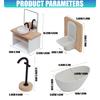 Realistic Bathroom Set Includes Sink Toilet Bathtub And Faucet Figure For 1:12 Doll House Decoration Kids Pretend Play