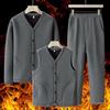 Grandpa’s Autumn & Winter Thickened Cotton Outfit: Velvet Three-Piece Set and Two-Piece Set for Middle-Aged & Elderly.