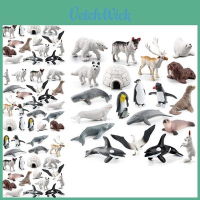 Realistic 20 Piece Arctic And Antarctic Animal Model Set With Polar Bears Penguins Reindeer And Whales For Display And Decoration
