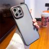 For iPhone 15 Pro Max Case Red Lens Ring Shockproof TPU+PC Translucent Phone Cover