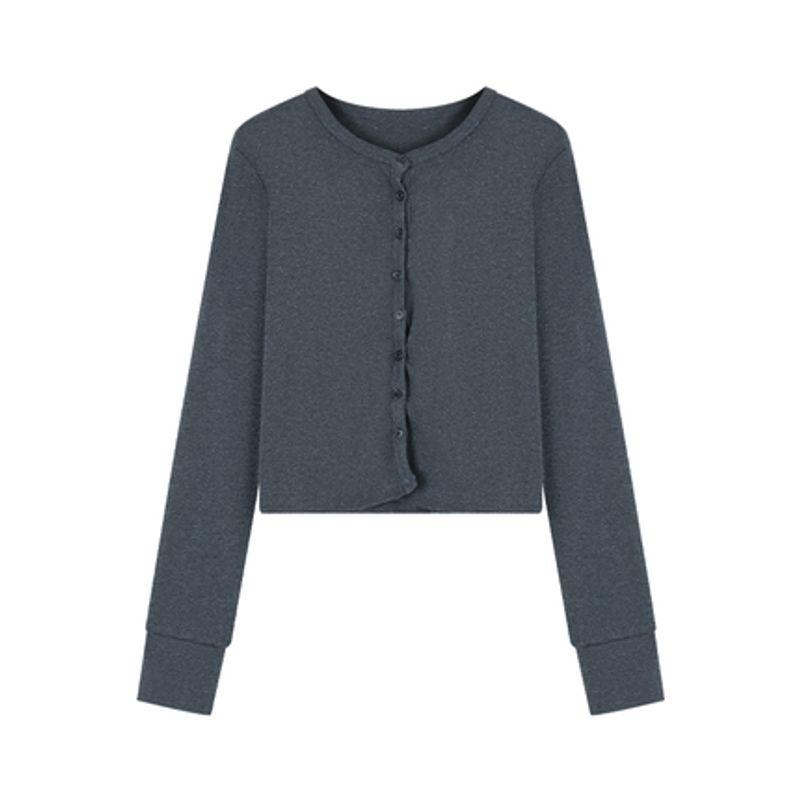 Kumikumi Fashion Suit Short Long Sleeves Cardigan Women's Bottoming Small Slip Top Autumn Lace-up Casual Pants Three-Piece Set