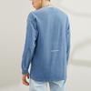 Li Ning Sports Fashion Series Loose Knit Sports Crew Neck Sweatshirt Men Sweatshirt Denim-Blue AWDR225-1