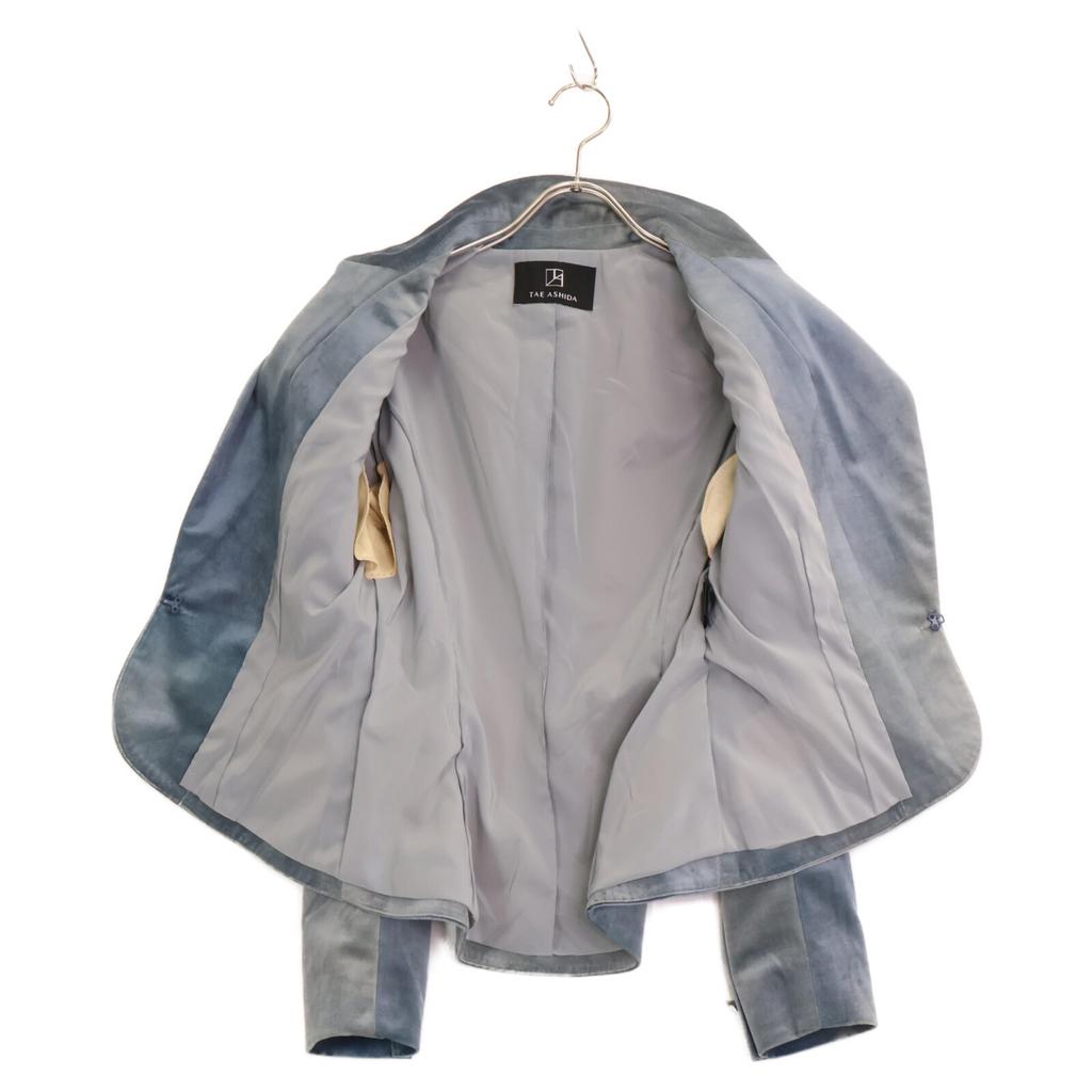 TAE ASHIDA [Good condition/24 year old] TJ4721 Gathered sleeve velour Jacket *There is no size notation. blueUsed