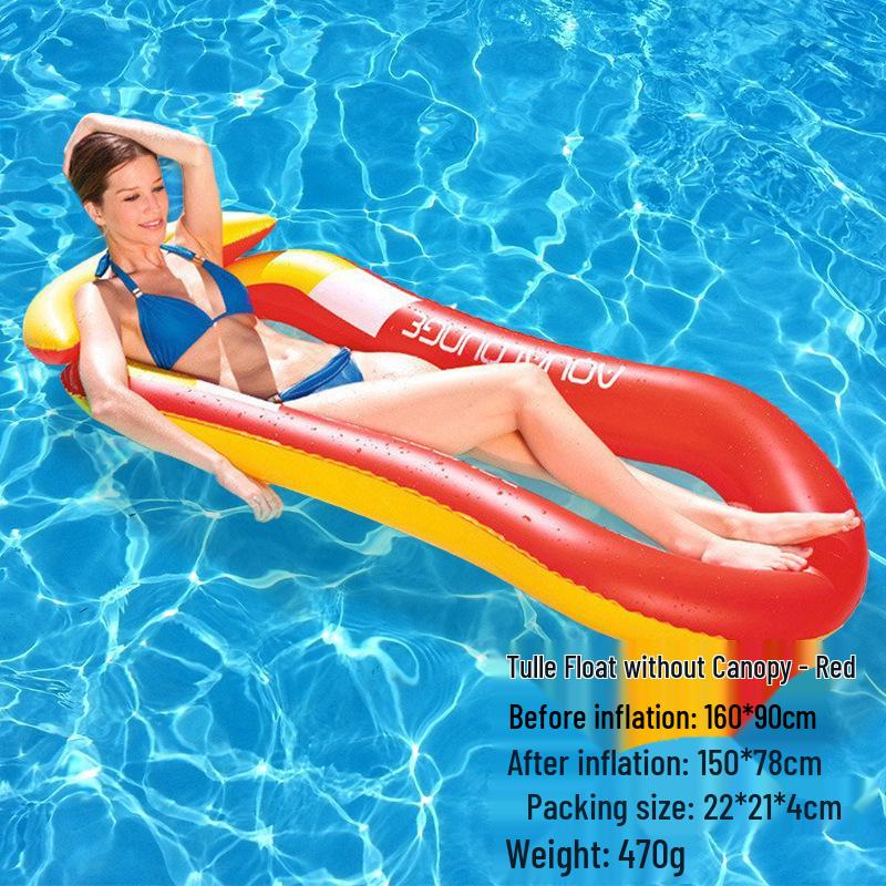 Foldable Striped Inflatable Pool Float Hammock Recliner