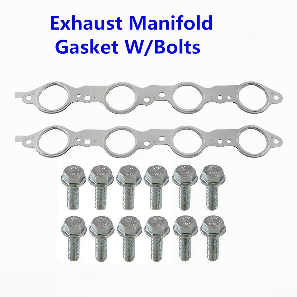 LS MLS Exhaust Manifold Header Gasket Pair W/Bolts for Chevy GMC 4.8 5.3 6.0L 1998-2016 551696, 12617944