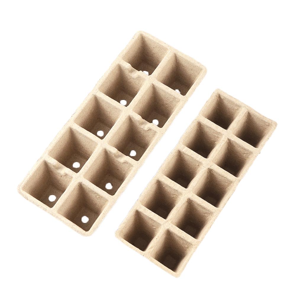 5Pcs 10 Cell Seed Starter Tray Biodegradable Pulp Seedling Cup Garden Nursery Pots Plant Seedling Germination Cultivation Tool