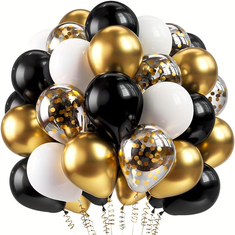51Pcs Metallic Gold White Balloons Pearl Latex Balloon Gold Confetti Balloons for Birthday Weddings Baby Shower Party Decor