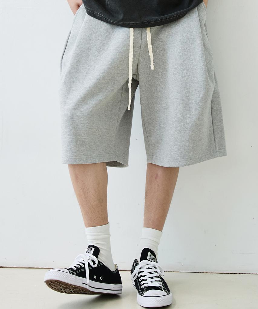 KNITTED Bermuda Training Half Pants Melange Grey