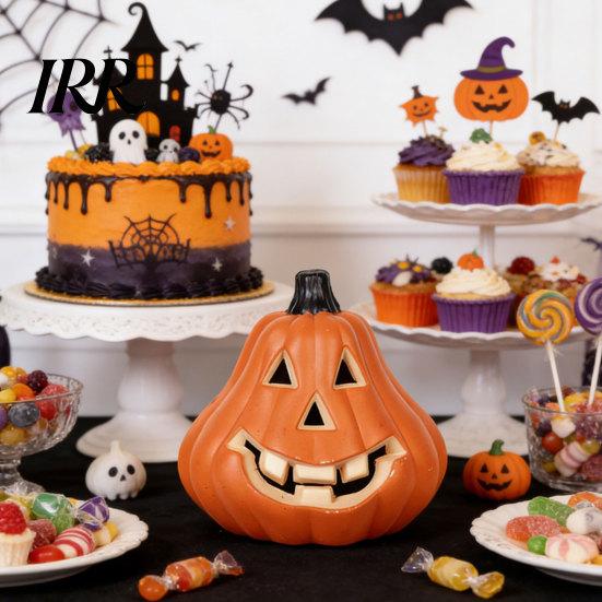Halloween Decoration Light Up Pumpkin Decoration, Spooky Jack O Lantern Durable Ornament for Window Display, Children Photo Prop Party Drop-resistant