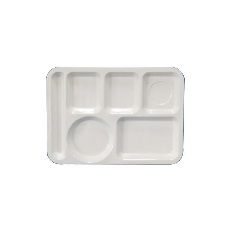 White Melamine 6-Compartment Fast Food Tray