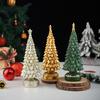 Resin Christmas Tree Figurine Small Tabletop Christmas Tree Decoration with Star Topper