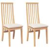 VidaXL Chaises à manger coussins 2 pcs bois massif caoutchouc, chaise à dîner, chaise, chaise de salon, chaises à dîner, 4102455