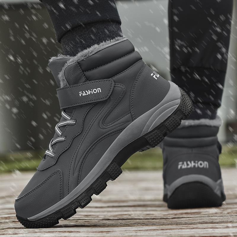 Men Boots Waterproof Winter Shoes Warm Plush Men Snow Boots Non-slip Winter Cotton Men's Ankle Winter Size 38-46