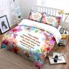 Floral Scripture Set For Spiritual Encouragement Kid'S And Adults' Bedroom Decor, Exquisite Three-Piece Bedding Set Gift