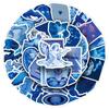 50 Sheets Low-Pixel Blue Creative Ins-Style Cross-Border DIY Stickers for Earphones, Phone Cases, and Scooters