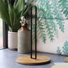 Black Wood Paper Towel Holder Free-Standing Tissue Stand Simple Vertical Napkin Holder  for Kitchen