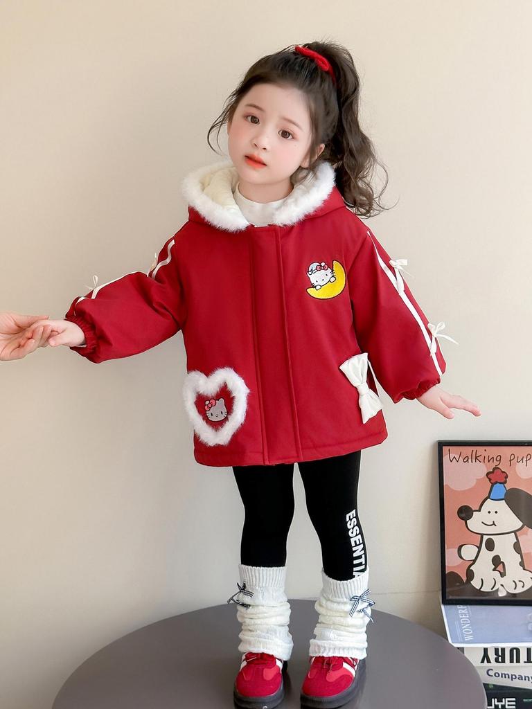 Girls' Cartoon Quilted Cotton Coat - Winter 2025 Fashion for Baby & Kids