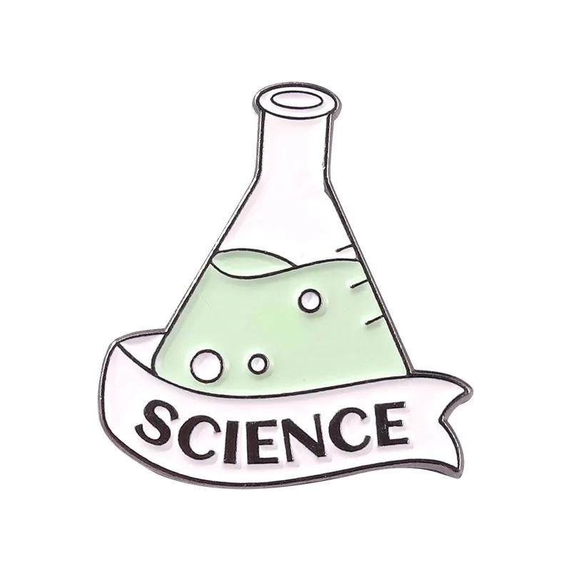 Chemistry Lab Enamel Pins Custom Brooches for Bag Clothes Lapel Pin Science Experiment Badge Element Molecular Structure Jewelry