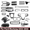 LHD For Ford Mustang 2024 2025 Carbon Fiber AT MT Center Conlose Gear Shift Panle  Water Cup Cover Air Conditions Outlet Cover