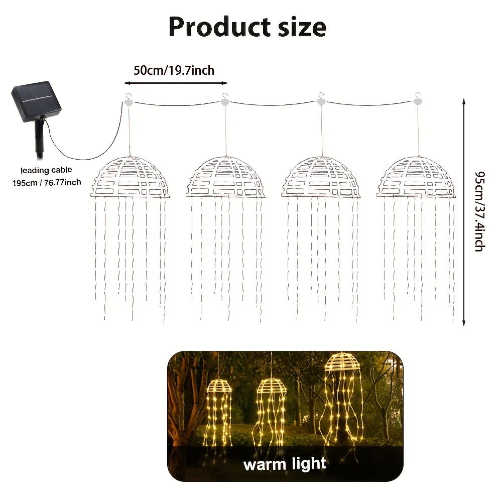 

4pcs/Set Solar Jellyfish Lights Outdoor Garden Decor 256LED Hanging String Light Waterproof Swings with Wind Path Patio Lighting