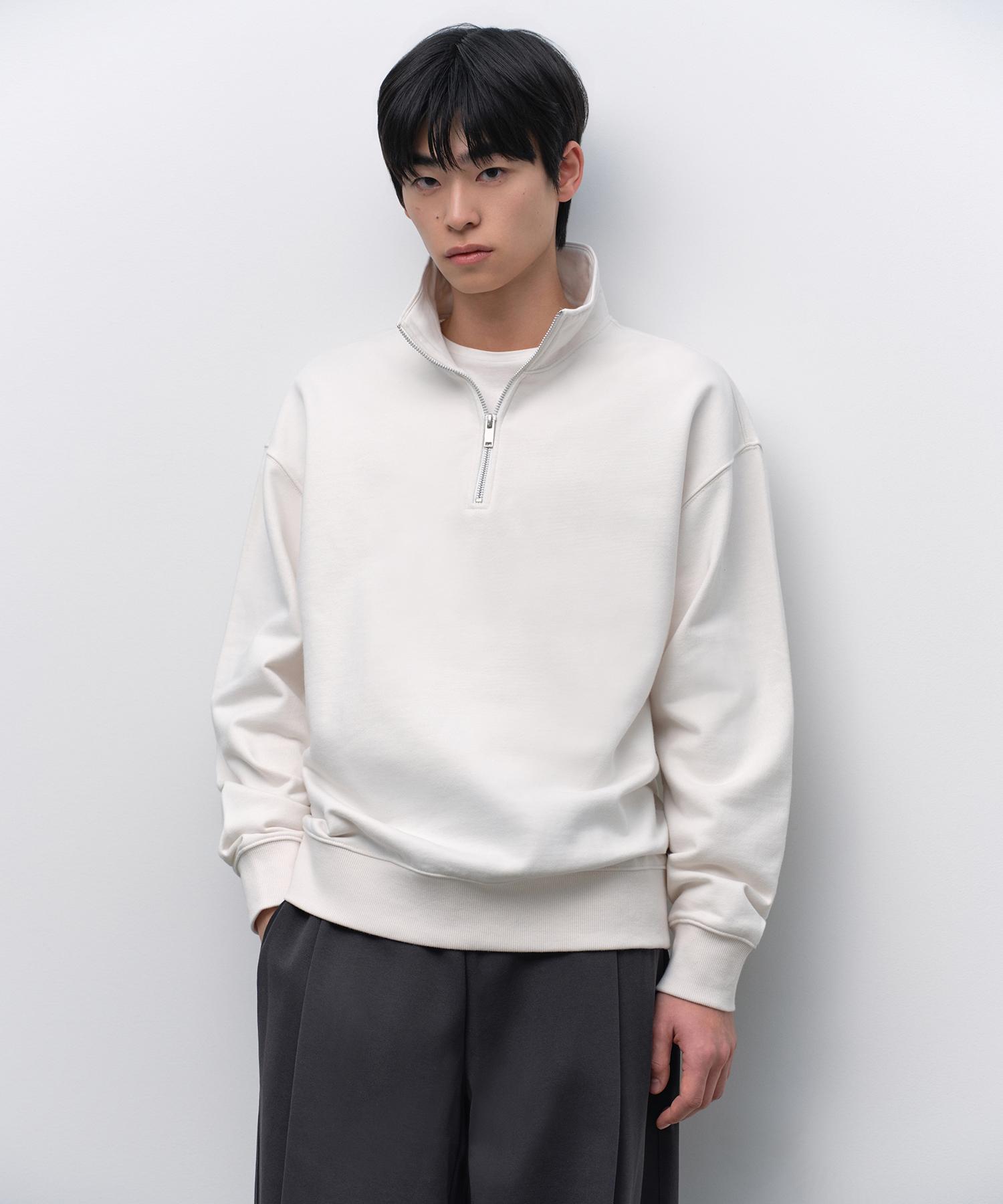 Musinsa Standard Oversized Half Zip Sweatshirt [Cream] Cream/Xl