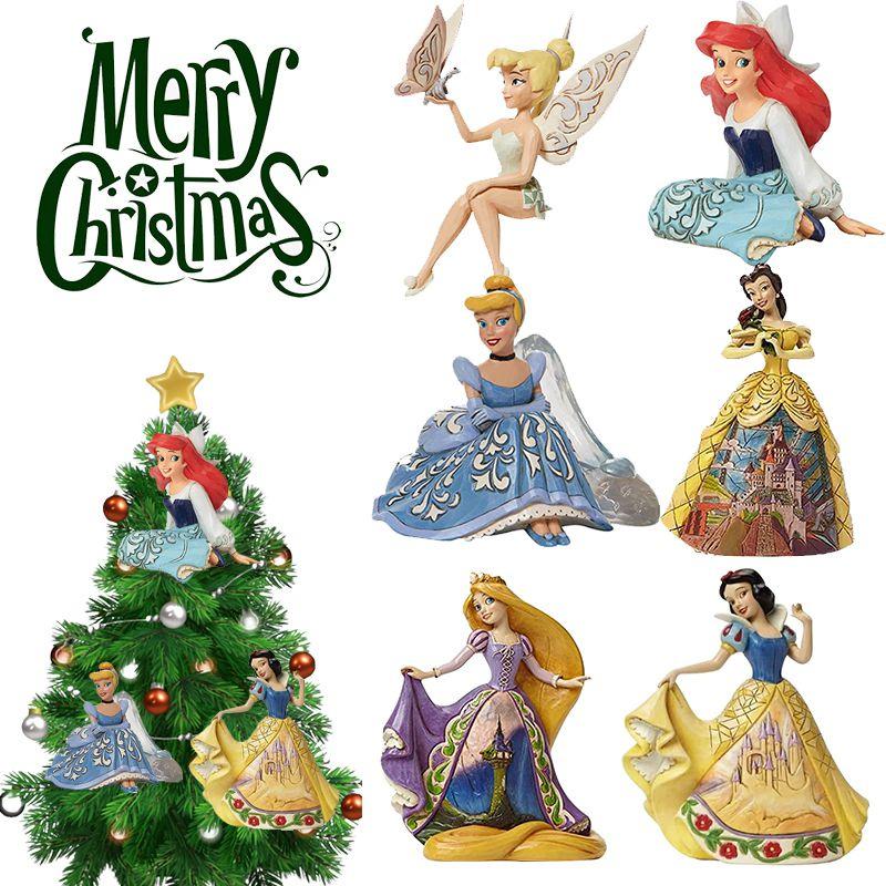 Festive 8cm Christmas Disney Princess Acrylic Cartoon Pendant Ornaments Xmas Tree Hanging Decor