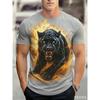 Fashion Black Panther Graphic T Shirt 3D Wild Animal Print Men Summer Casual Trend Street