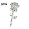 Sturdy Rose Pin Rhinestone Brooch with Pearl Decor, Strong Buckle Pin, Electroplated Alloy Elegant Flower Shape for Coats Shirts Bags Accessories