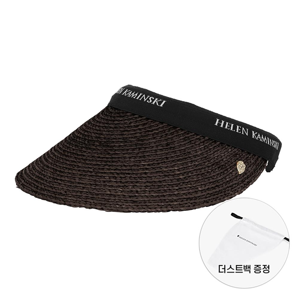 

Helen Kaminski Bianca Chocolate Black Logo Visor Sun Cap Hat50265 HAT50265 CHBL