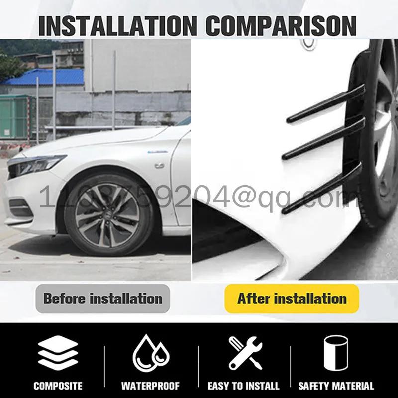 2pcs Universal Car Shark Gills Side Fender Vent Air Wing Cover Trim Cover Glossy BlackCarbon Fiber Auto Body Decorativer Sticker