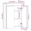 Bathroom Mirror Cabinet TULUM Black 60 X 16.5 X 78 Cm