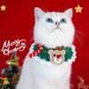 Christmas Crochet Pet Scarf Adjustable Santa Claus Pet Puppy Collar Navidad New Year Gift Kitten Neckerchief Pet Accessories