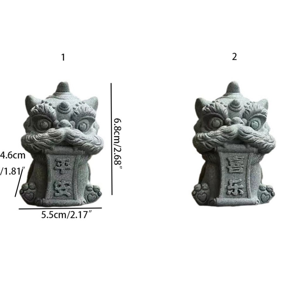 Artwork Awakening Lion Ornament Artificial Stone Lion Mascot Statue  Tea Pet