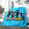 Ninja Kidz Theme Printed Blanket - Perfect for Couch, Bed, Travel & Outdoor Use | Machine Washable, Cozy & Durable.