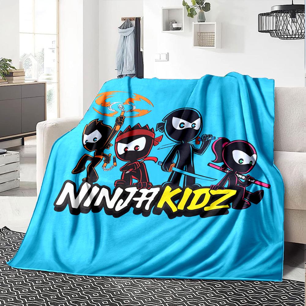 Ninja Kidz Theme Printed Blanket - Perfect for Couch, Bed, Travel & Outdoor Use | Machine Washable, Cozy & Durable.