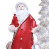 LED Light Up Christmas Tree with Santa Resin Standing Santa Claus Figure with Lighted Tree Figurine for Indoor Tabletop Holiday Decoration