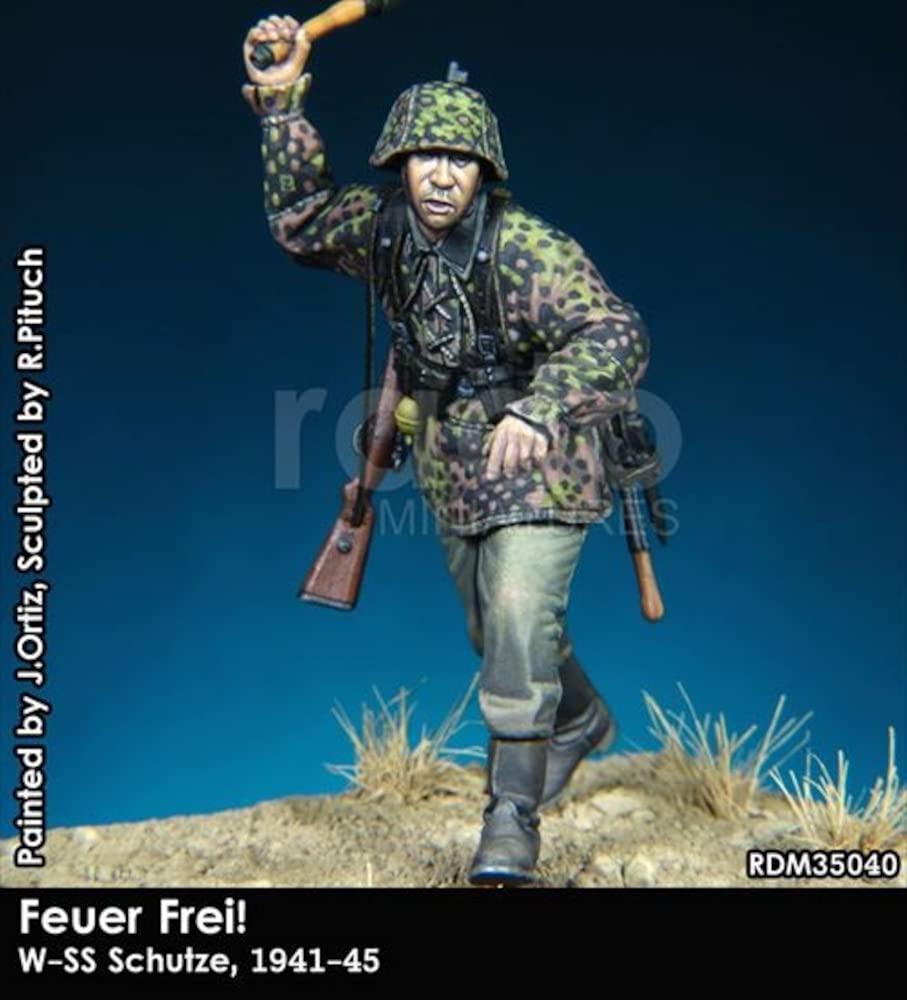 Rad Miniatura WWII Německý poddůstojník Waffen SS Normandie 1944 Pryskyřičná stavebnice RDM35040 1/35 Házecí!